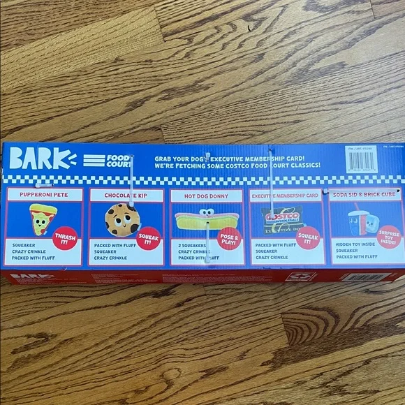 COSTCO Bark Food Court Stuffed Animal Toys - Red, Yellow, Blue - Picture 2 of 3